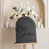 Arched Black Wedding Signs -RR